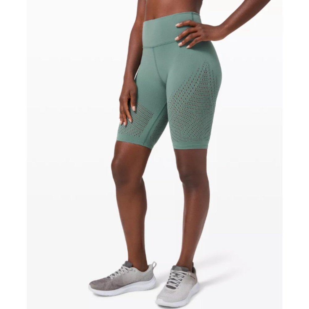 lululemon athletica Green Seamless High-Rise Bike Shorts